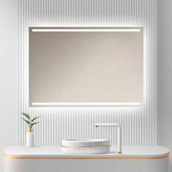 Loxa Badkamerspiegel 80x60 cm met LED Verlichting, Spiegelverwarming en Touchbediening | Felix