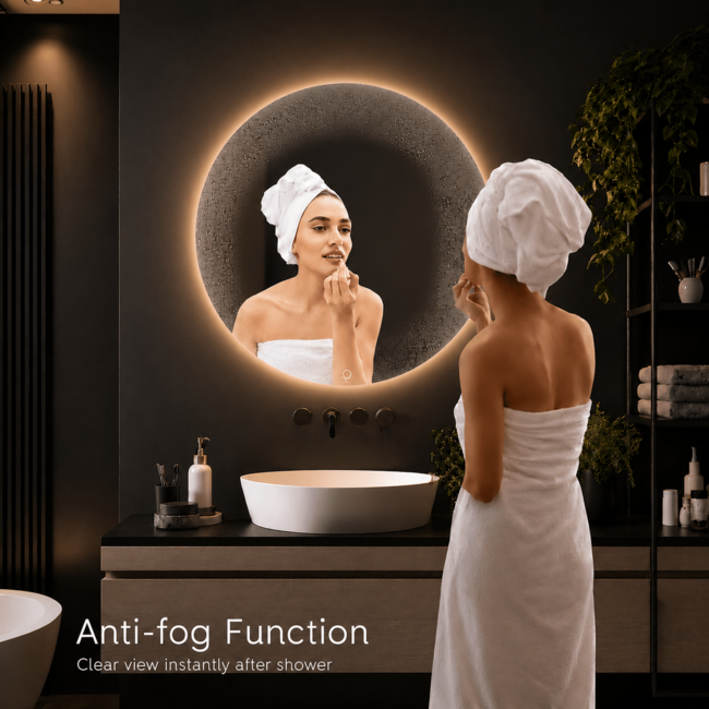 Loxa Ronde Badkamerspiegel 100 cm met LED Verlichting, Spiegelverwarming en Touchbediening | Lena