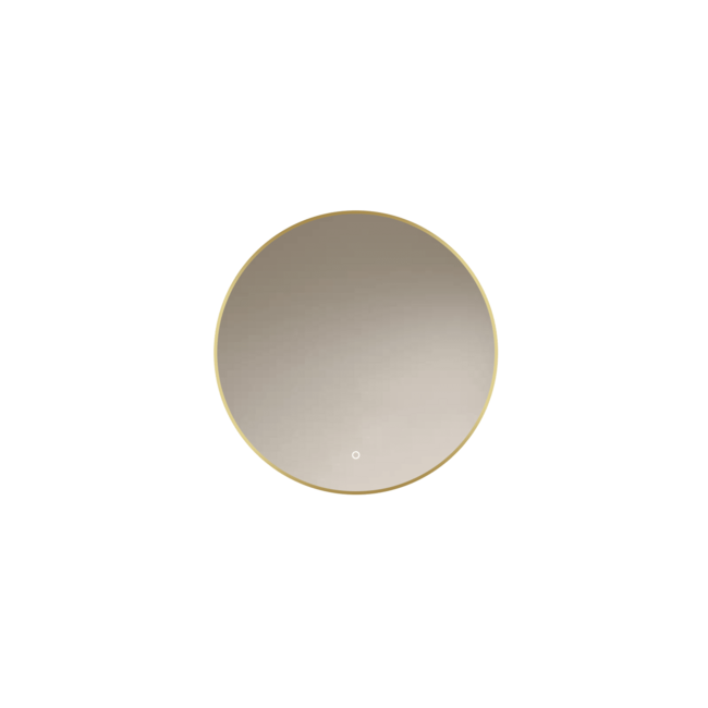 Loxa Badkamerspiegel 60x60 cm Goud met LED Verlichting, Spiegelverwarming en Touchbediening | Aurora