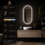 Loxa Badkamerspiegel 40x80 cm Goud met LED Verlichting, Spiegelverwarming en Touchbediening | Aurelia