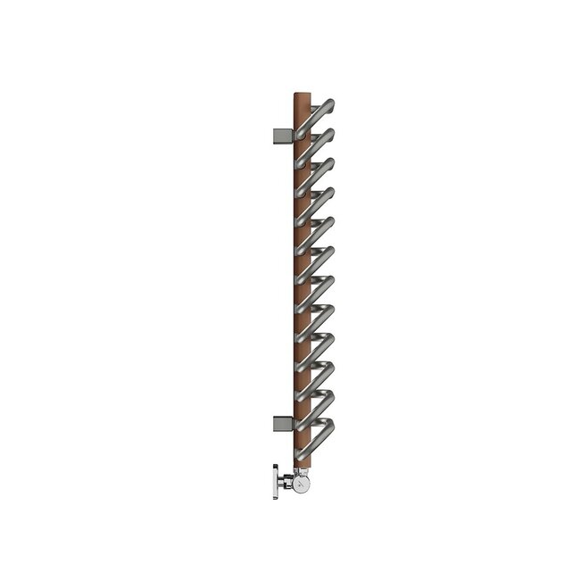 Elektrische Design Badkamerradiator 780 × 400 mm – Compacte handdoekradiator in nikkel/koper met elektrisch verwarmingselement
