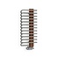 Elektrische Design Badkamerradiator 780 × 400 mm – Compacte handdoekradiator in nikkel/koper met elektrisch verwarmingselement