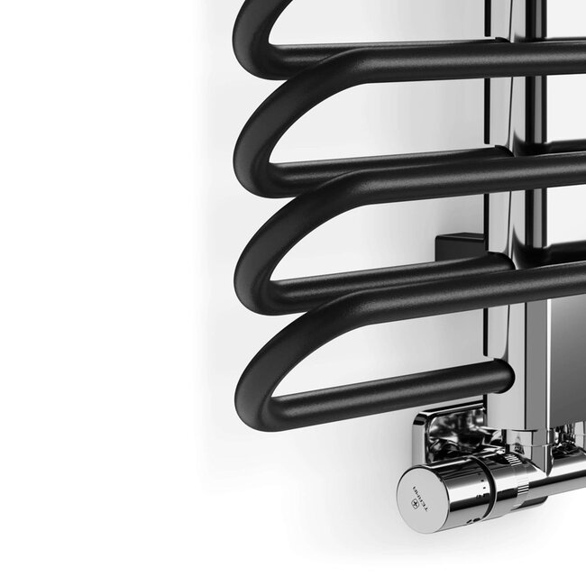 Elektrische Michelle Radiator 780x400 mm – Moderne Zwarte Design met Luxe Chroomdetail