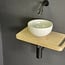 Toilet fonteinset met witte waskom en eiken wastafelplank met handdoekhouder – 40x22x3 cm