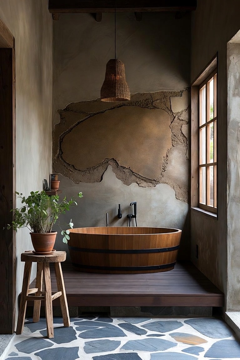 Wabi-sabi-badkamerontwerp
