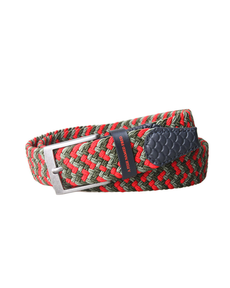 A Fish Named Fred Braided elastic belt green/red 9877