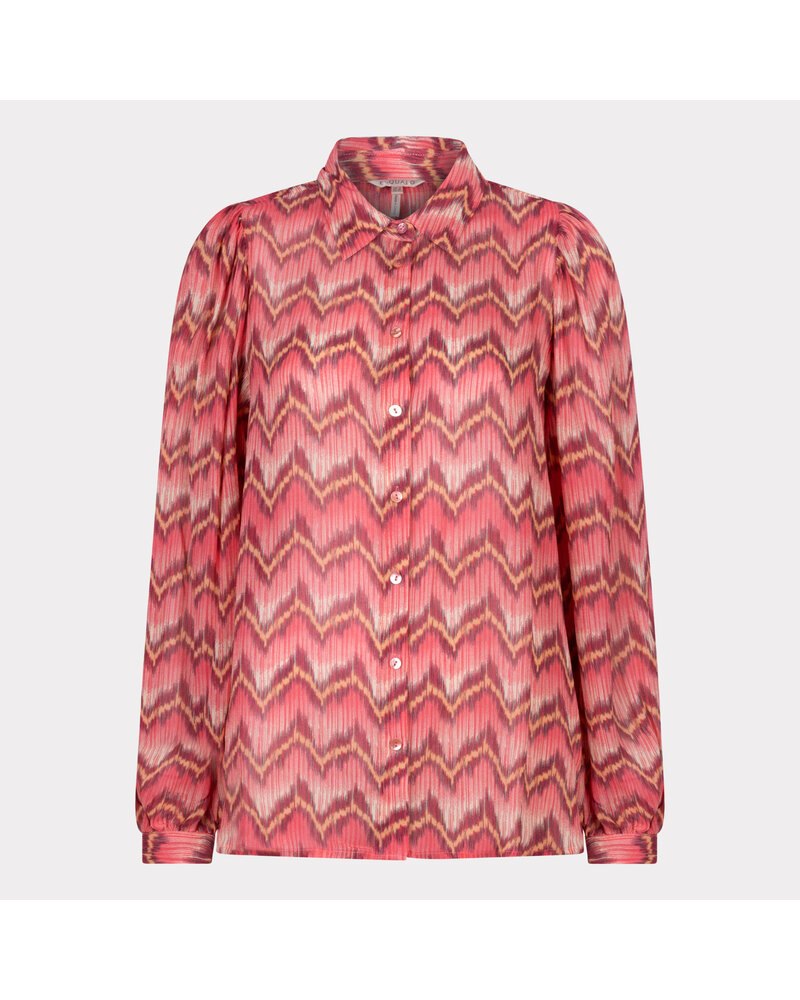Esqualo SP24.14007 blouse basic zigzag print
