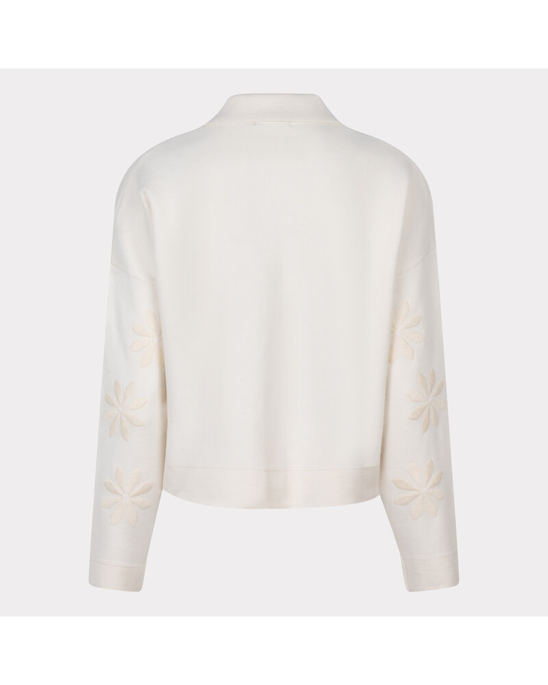 Esqualo SP24.27011 Cardigan boxy embroidery Light Sand