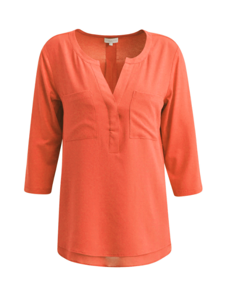 Milano 31-7401-8597-A 300/ orange / Jersey Blouse with woven front and chestpockets