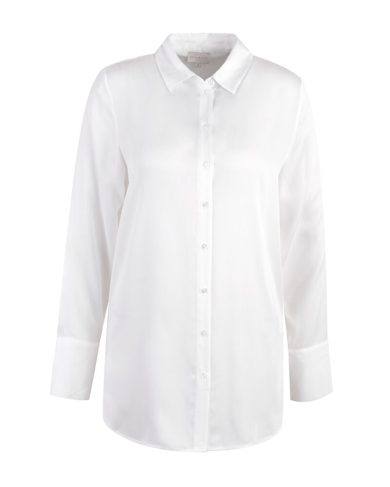 Milano 13-6468-3285-1 long blouse with collar: offwhite