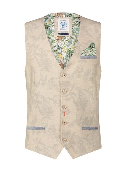 A Fish Named Fred 28.138 205 Waistcoat linen leafs