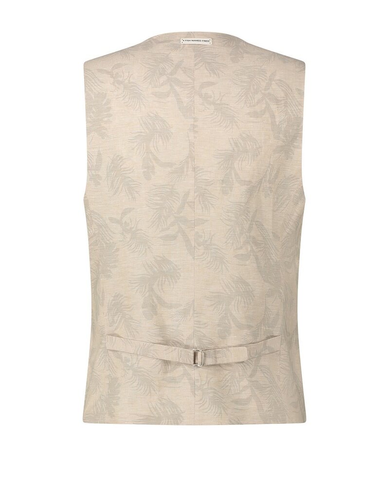 A Fish Named Fred 28.138 205 Waistcoat linen leafs