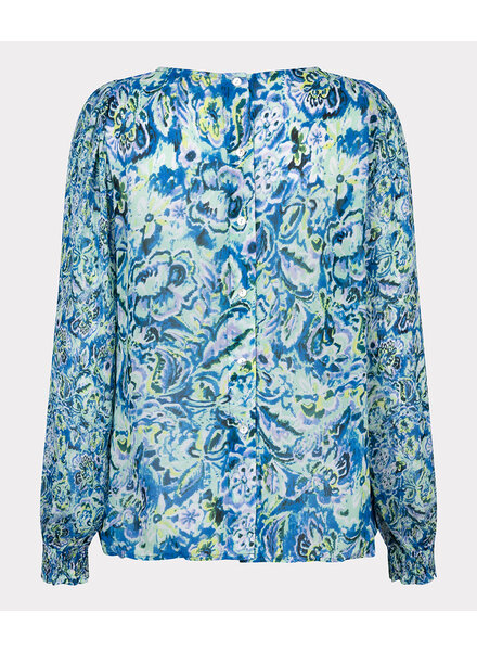 Esqualo SP24.15006 Blouse smock Bayside Flower Bomb print