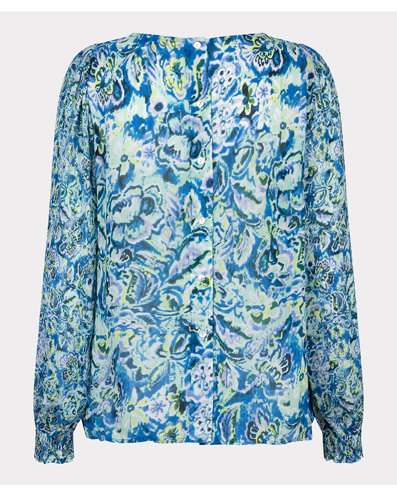 Esqualo SP24.15006 Blouse smock Bayside Flower Bomb print