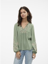 Vero moda 10306639 Donker groen blouse