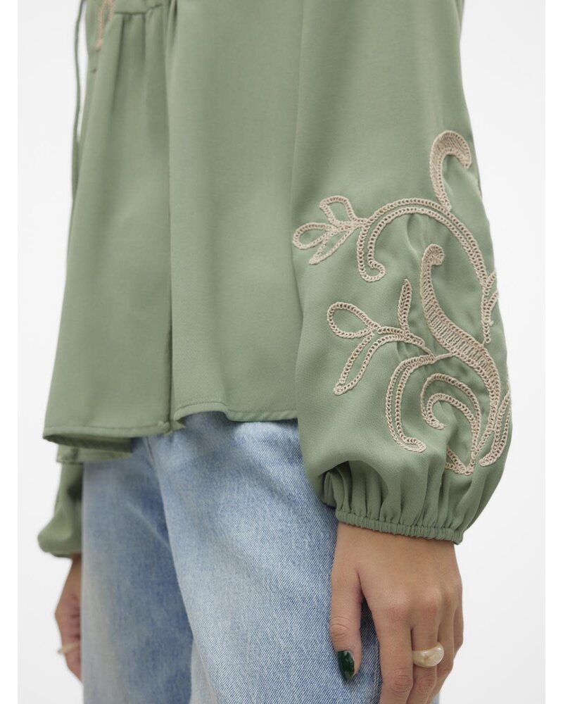 Vero moda 10306639 Donker groen blouse