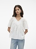 Vero moda 10309014 VMKAFFA S/S V-NECK TOP WVN BTQ Snow White