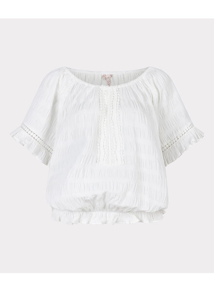 Esqualo HS24.14237  Blouse lace seersucker