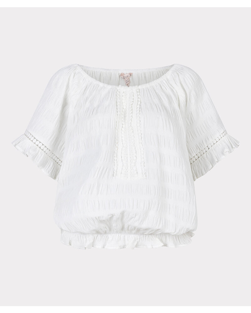 Esqualo HS24.14237  Blouse lace seersucker