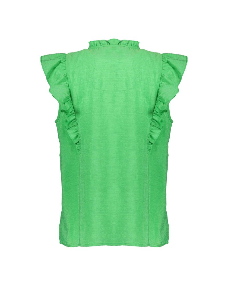 Geisha Fashion Women 43410-26 530 Top sleeveless ruffles green