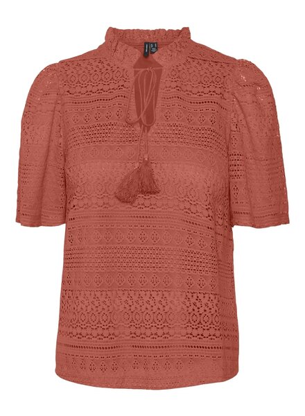 Vero moda 10309263  VMHONEY LACE S/S TASSEL TOP WVN GA