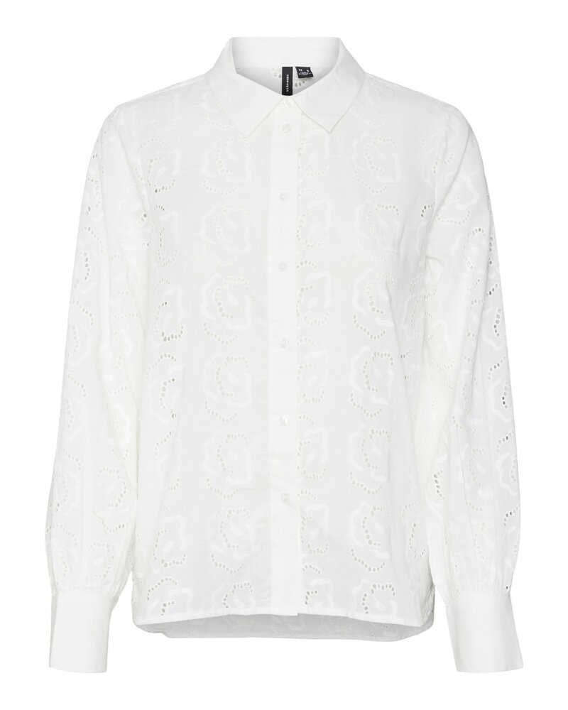 Vero moda VMBROOKE LS EMB SHIRT WVN GA witte blouse