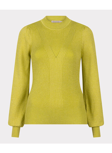 Esqualo F24.31501  Sweater mix rib V-detail lurex