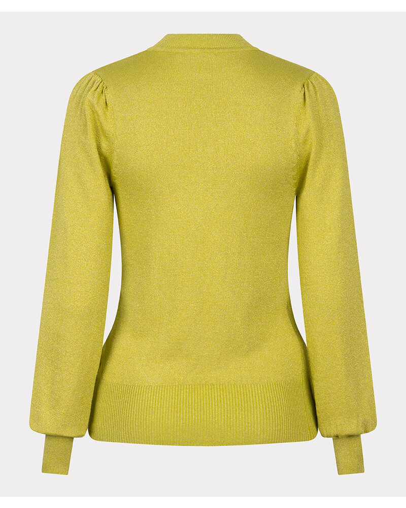 Esqualo F24.31501  Sweater mix rib V-detail lurex