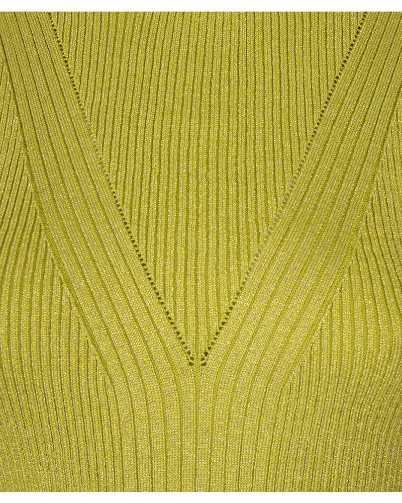 Esqualo F24.31501  Sweater mix rib V-detail lurex