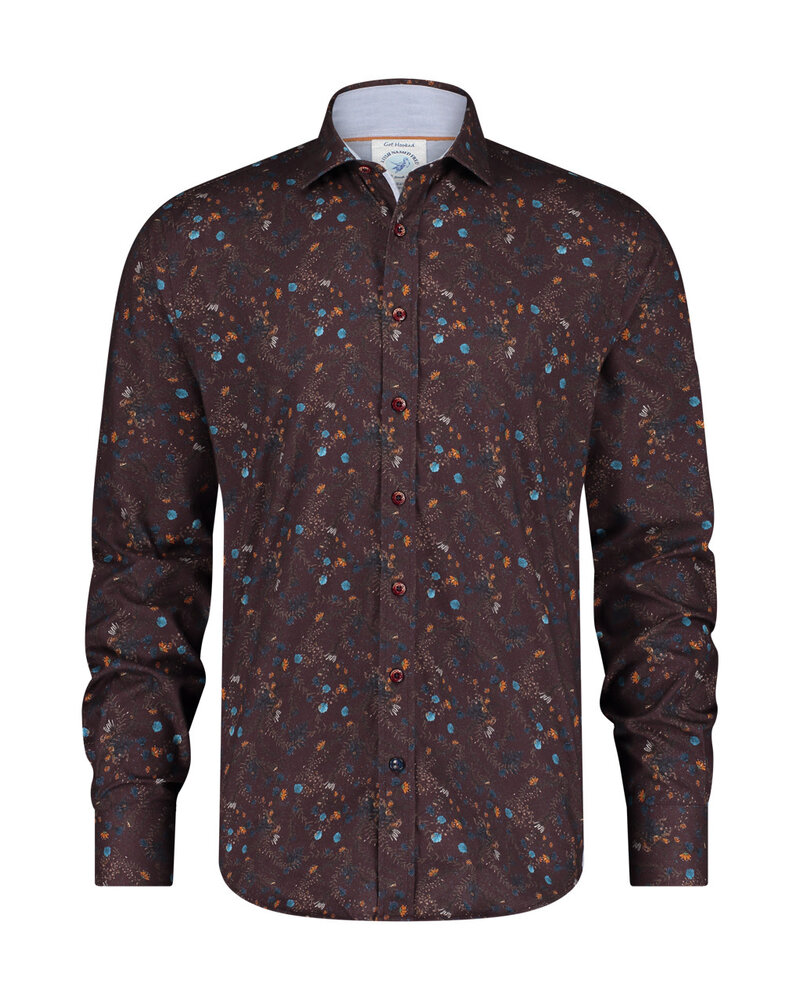 A Fish Named Fred 29.030 405 SHIRT FOREST ANIMALS BURGUNDY