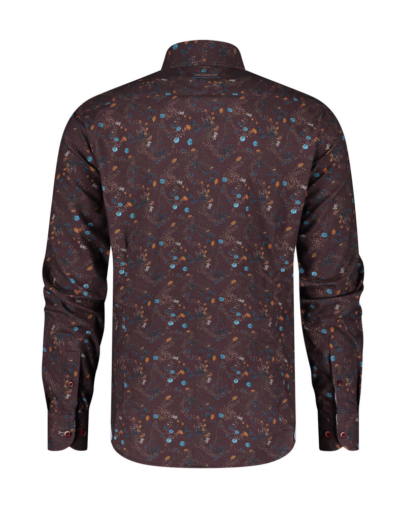 A Fish Named Fred 29.030 405 SHIRT FOREST ANIMALS BURGUNDY