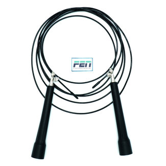 Fen Springtouw Zwart Plastic – basic springtouw – verstelbare kabel – kogellagers – geschikt voor crossfit, fitness en hometraining