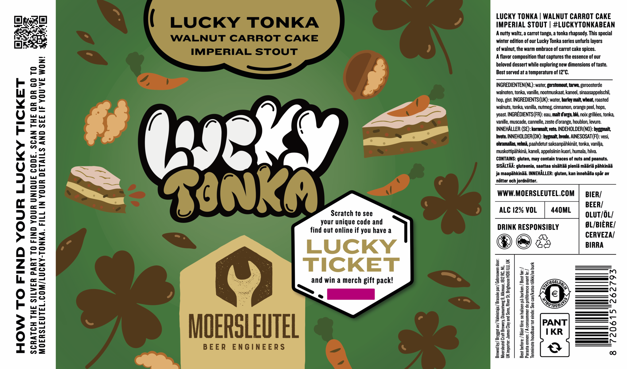 Moersleutel Lucky Tonka - Walnut Carrot Cake 12x44CL