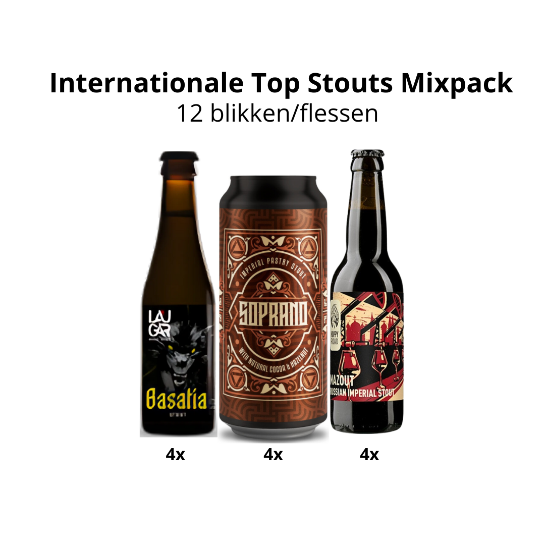 Mix van brouwerijen Mixdoos Internationale Top Stouts 12x