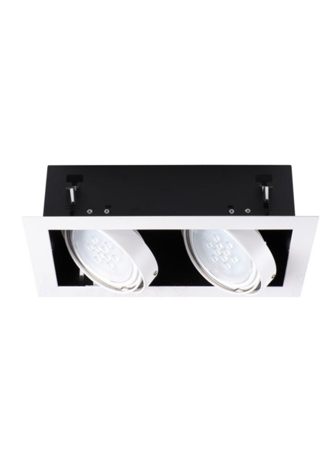 LED AR111 inbouwspot wit vierkant - Dubbelvoudig voor 2LED AR111 spots