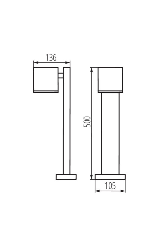 LED Buitenlamp / Tuinlamp staand - IP44 - Antraciet -  50 cm - geschikt voor PAR16 GU10