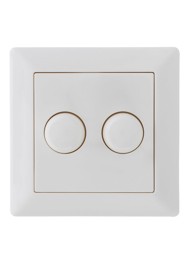 LED Dimmer DUO afdekraam / afdekplaat Klassiek - 84x84mm