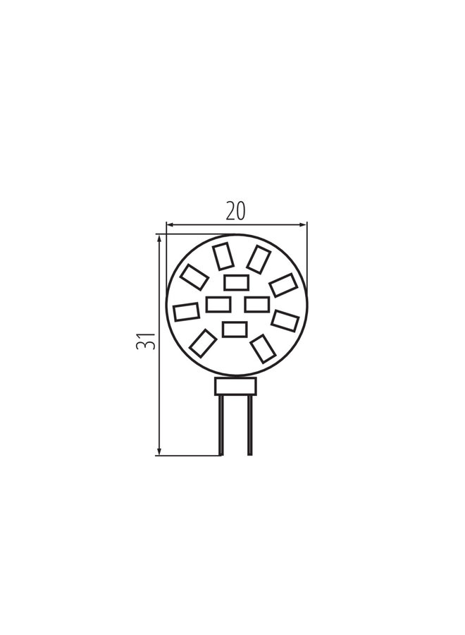 LED G4 12V 1,2W - 4000K helder wit licht