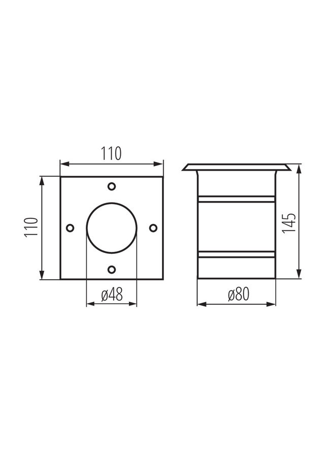 LED GU10 grondspot RVS rond Modern IP67 - Enkelvoudig voor 1LED GU10 spot