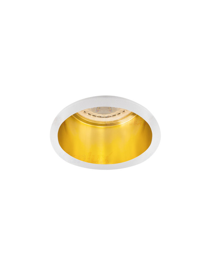 LED GU10 inbouwspot wit-goud  rond - Enkelvoudig voor 1LED GU10 spot