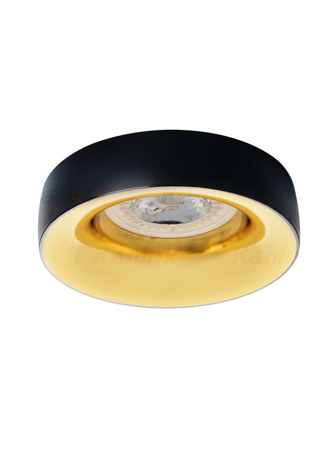 LED GU10 inbouwspot zwart-goud rond - Enkelvoudig voor 1LED GU10 spot