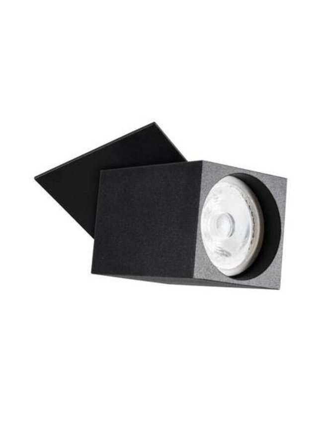 LED GU10 plafondspot richtbaar zwart vierkant - Enkelvoudig voor 1LED GU10 spot