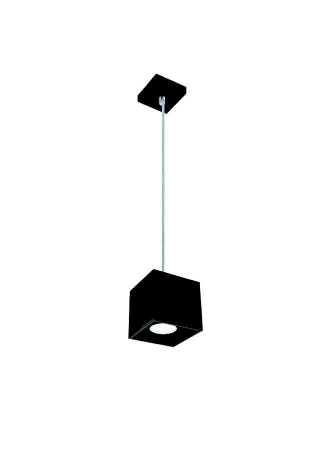 OP=OP LED GU10 plafondspot verlaagd zwart vierkant - 65cm kabellengte - Max. 40W