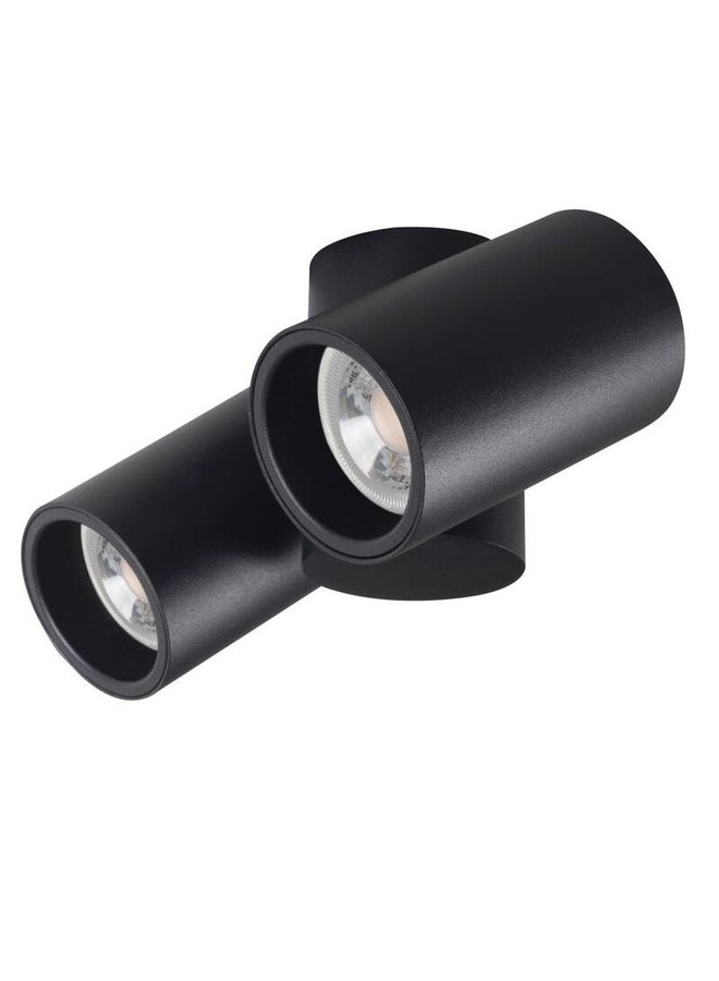 LED GU10 plafondspot verstelbaar zwart - Dubbelvoudig voor 2LED GU10 spots