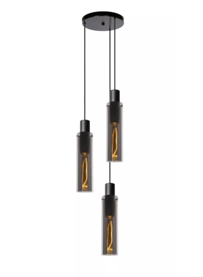 LED Hanglamp - ORLANDO - Ø 32 cm - 3xE27 - Fumé