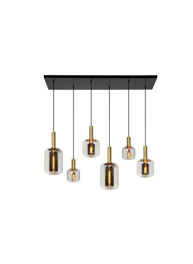 LED Hanglamp JOANET mat goud - 6x E27 fitting - Fumé