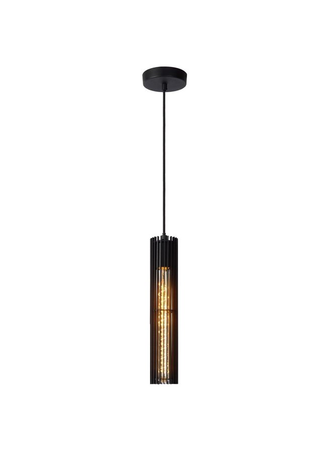 LED Hanglamp LIONEL - Zwart - Ø6,5 - 1xE27 - 40W - Metaal