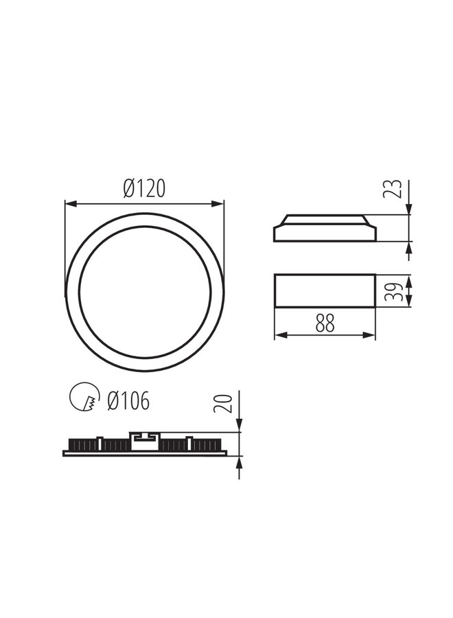 LED inbouwspot - Zwart-  Rond - 6W vervangt 40W 3000K warm wit licht - 230v aansluiting