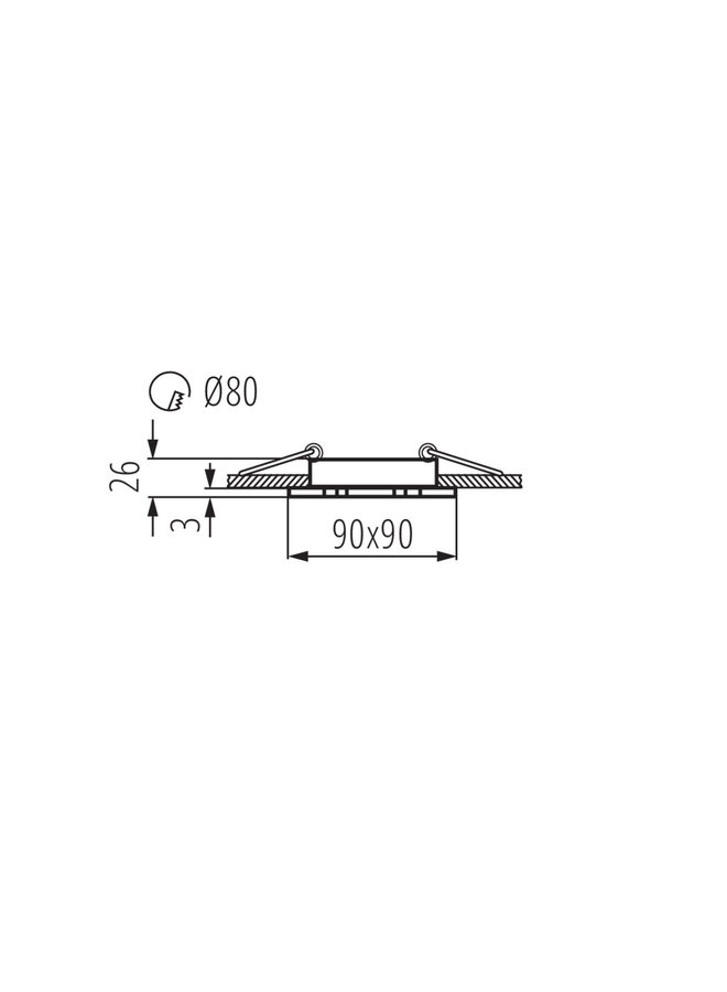 LED inbouwspot Premium zwart - Zaagmaat 74-80mm buitenmaat 90x90mm