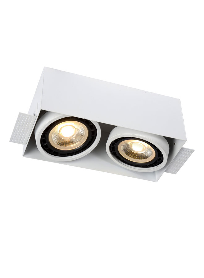 LED inbouwspot wit TRIMLESS - 2x AR111 GU10 fitting - 230V max. 2x 50W